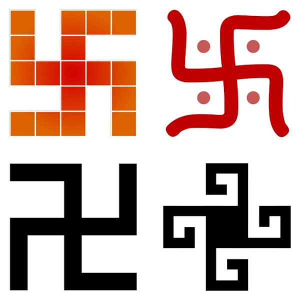 Quatro versões da suástica.