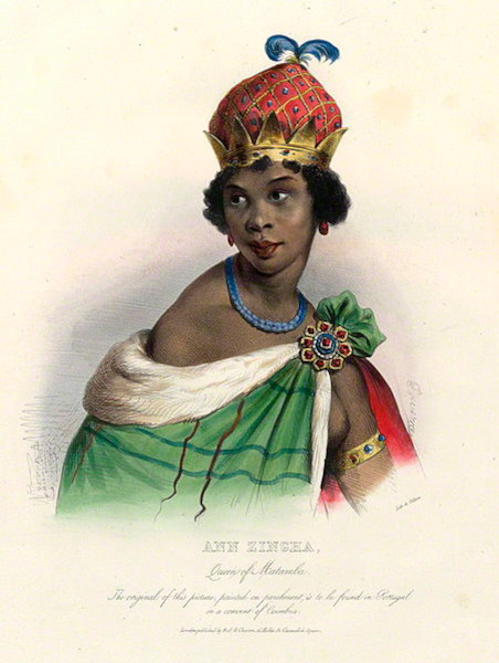 Ilustração de Nzinga, rainha da Angola, uma das mulheres negras inspiradoras.
