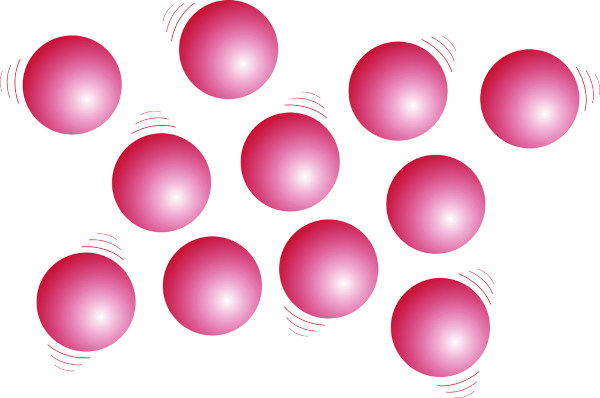 Representação de átomos de acordo com o modelo atômico de Dalton, conhecido como “modelo da bola de bilhar”.