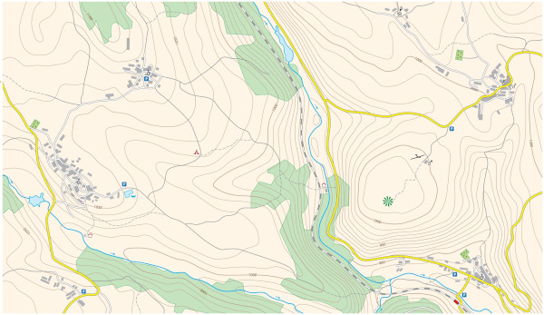 Carta topográfica, exemplo de cartografia sistemática.