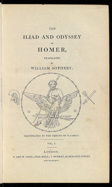 Capa de uma versão em inglês de “Ilíada” e “Odissia”, que representam parte importante da cultura do Período Homérico.