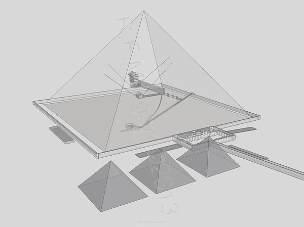 Representação tridimensional da Pirâmide de Quéops.[2]
