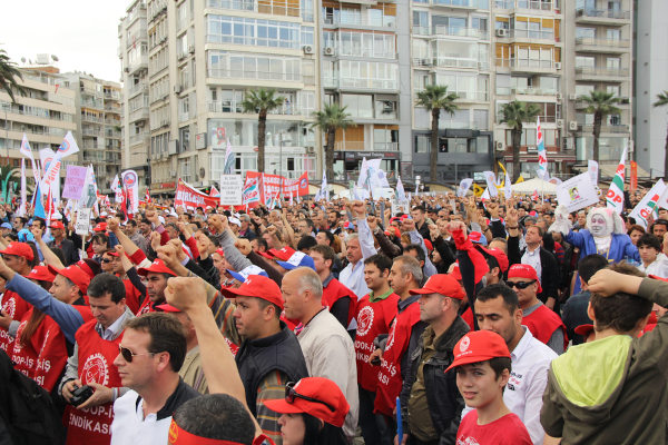 Manifestação realizada na Turquia no Dia do Trabalho ou Dia do Trabalhador, celebrado anualmente no 1º de maio.