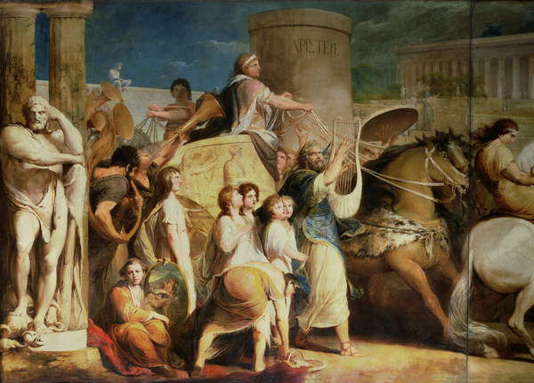 Pintura mostrando a coroação de vencedores dos Jogos Olímpicos de Verão da Antiguidade, em Olímpia.