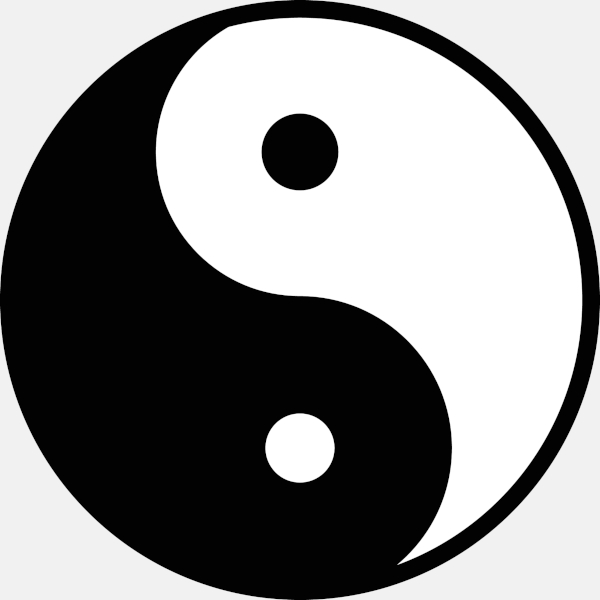 Yin-Yang, o principal símbolo do taoismo. Título: yin-yang