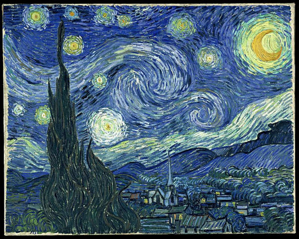 Pintura “Noite estrelada”, de Van Gogh, um exemplo de arte moderna.