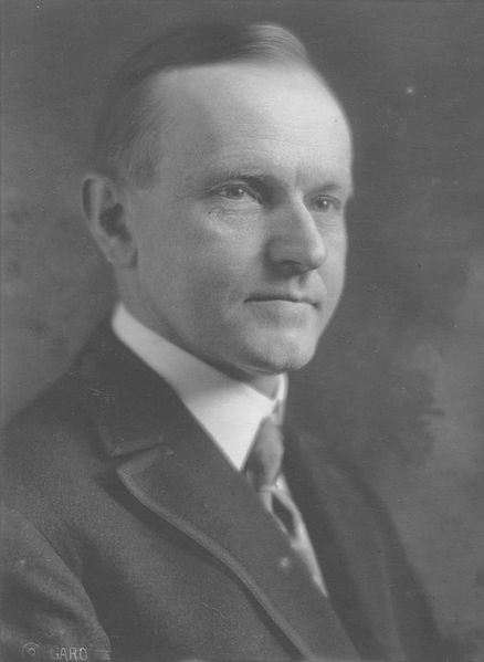 Retrato de Calvin Coolidge, um dos presidentes dos Estados Unidos.