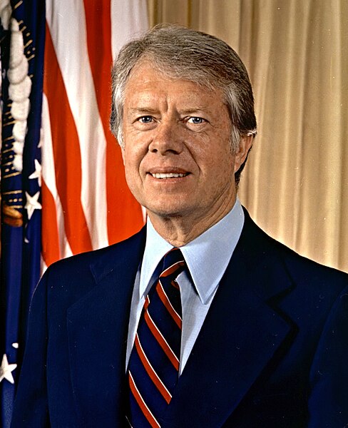 Retrato de Jimmy Carter, um dos presidentes dos Estados Unidos.