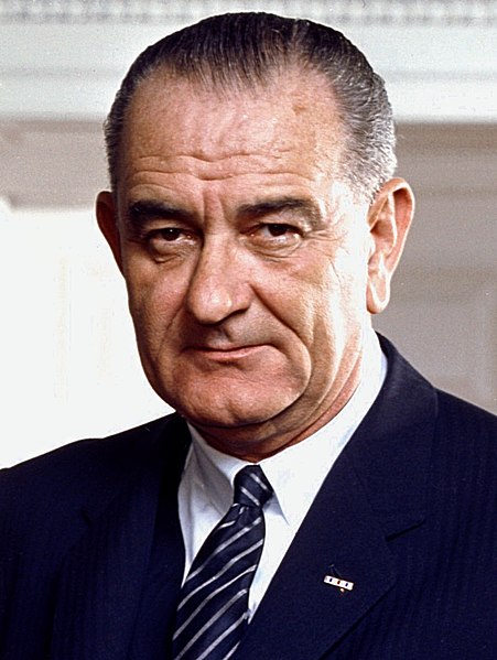 Retrato de Lyndon Baynes Johnson, um dos presidentes dos Estados Unidos.