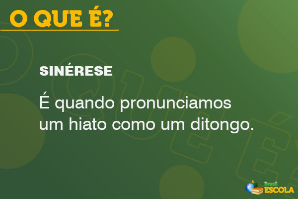 Imagem contendo a definição de sinérese.