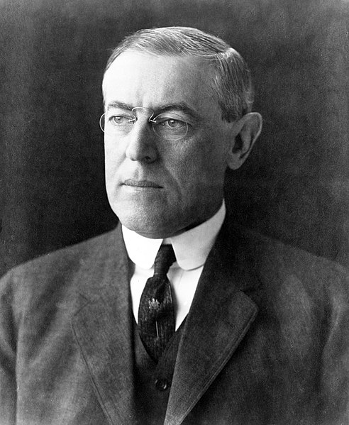 Retrato de Woodrow Wilson, um dos presidentes dos Estados Unidos.