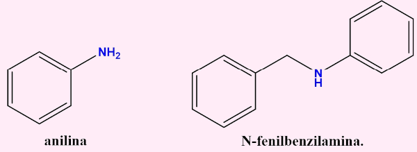 Exemplos de aminas aromáticas.