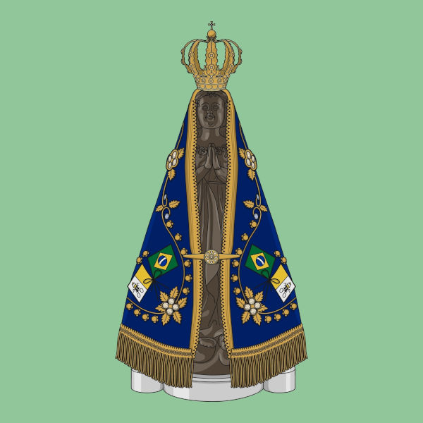 Representação da imagem de Nossa Senhora Aparecida.