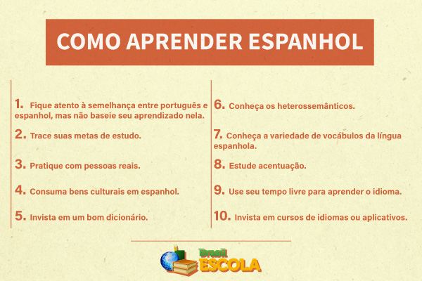 10 dicas de como aprender espanhol.