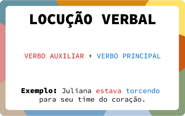 Esquema de uma locução verbal com exemplo.