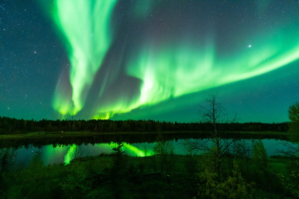 Aurora boreal, um fenômeno natural.