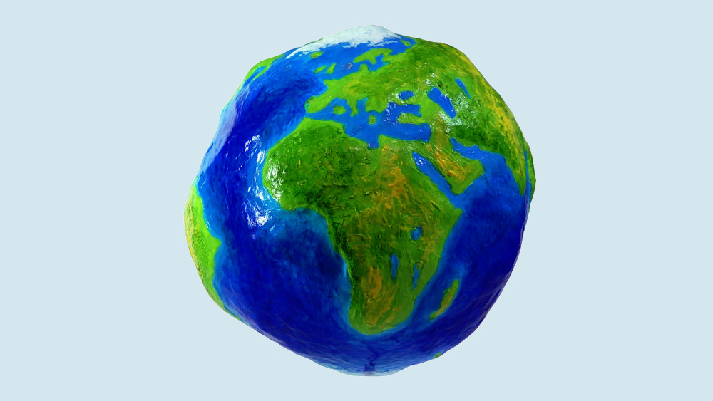 Formato geoide da Terra, situaÃ§Ã£o ligada Ã  gravidade da terra.