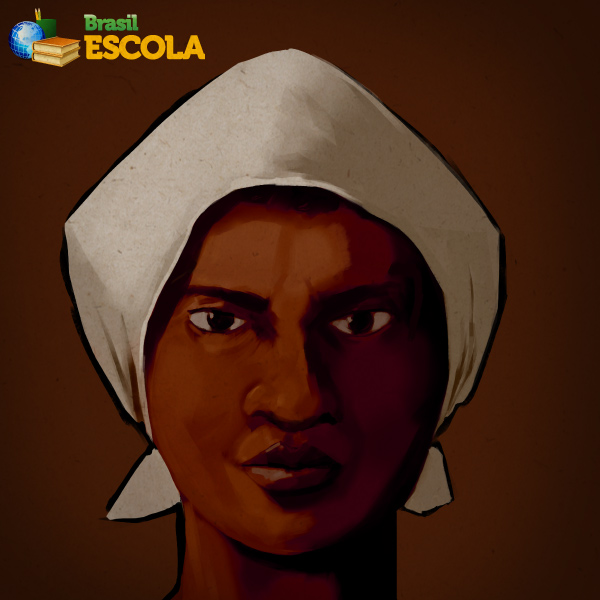 Representação gráfica de Dandara dos Palmares, uma das 25 mulheres importantes da história do Brasil.