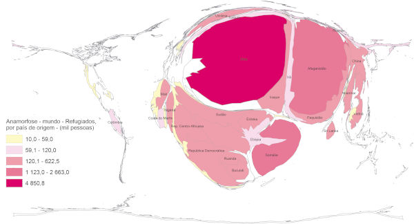 Mapa estilizado elaborado pelo IBGE, exemplo de mapa temático, um dos tipos de mapa.