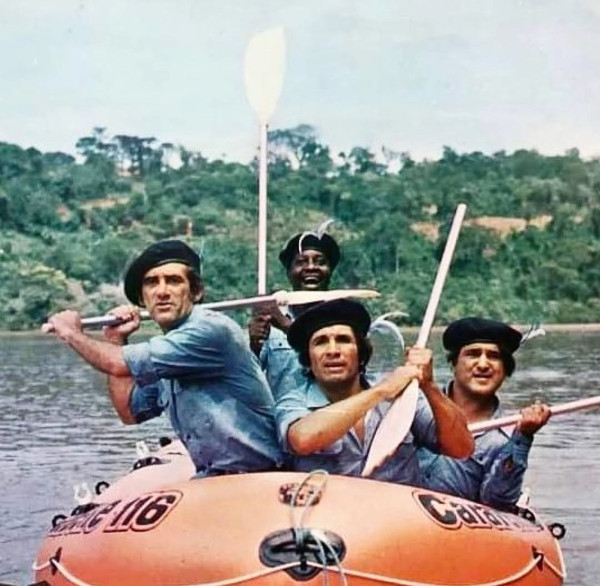 Renato Aragão (Didi), Dedé Santana, Mussum e Zacarias em “Os Trapalhões”.