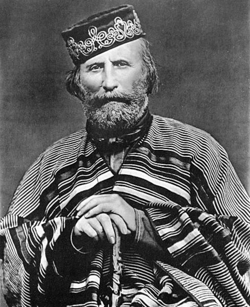 Giuseppe Garibaldi, um dos líderes da Guerra dos Farrapos ou Revolução Farroupilha.