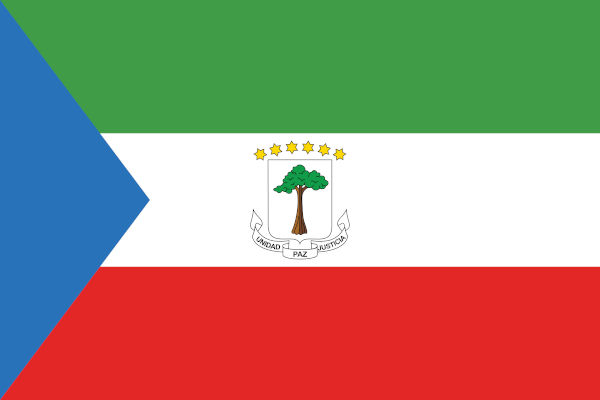 Bandeira de Guiné Equatorial, um dos países que falam português na África.