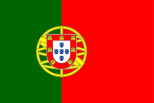 Bandeira de Portugal, um dos países que falam português e o único país da Europa que adota oficialmente o idioma.