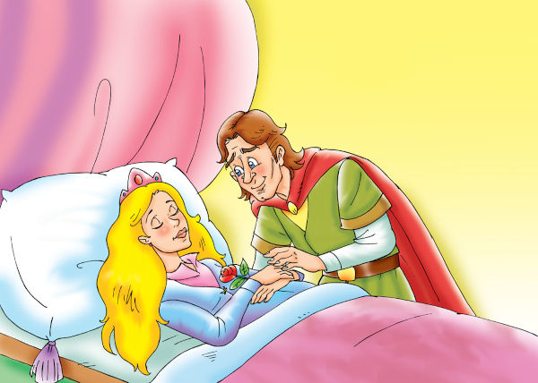 Ilustração representativa do conto de fadas “A Bela Adormecida”.