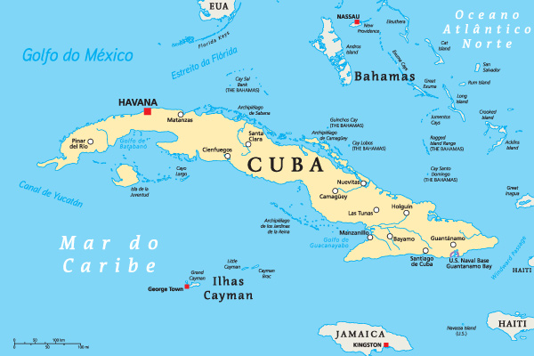 Mapa de Cuba.