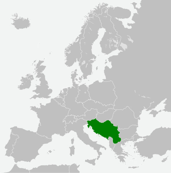 Mapa da Antiga Iugoslávia. 