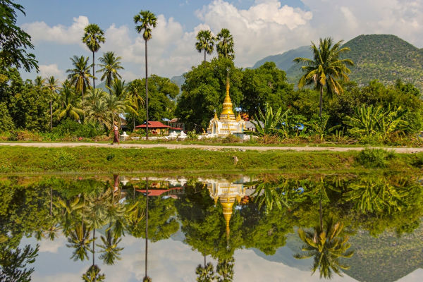 Paisagem em Mandalay, na região central de Mianmar.