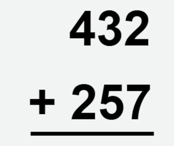 Uma adição sem reagrupamento entre dois números.