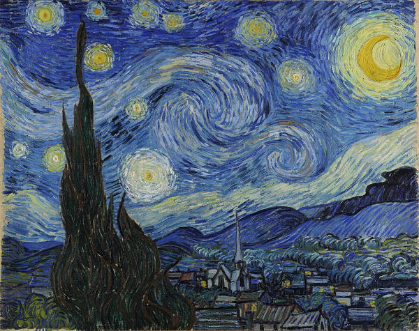 Na imagem, “A noite estrelada”, de Vincent van Gogh (1889). A pintura apresenta pigmentos de cor azul da Prússia.