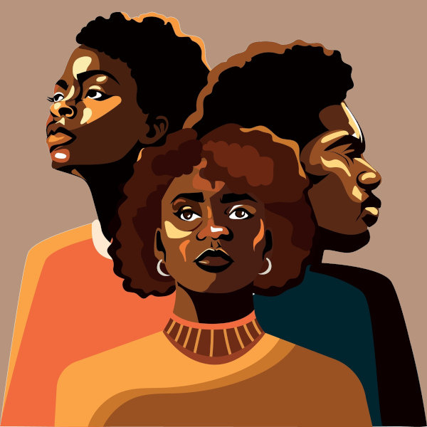 Representação de pessoas negras, alvo de práticas de racismo.