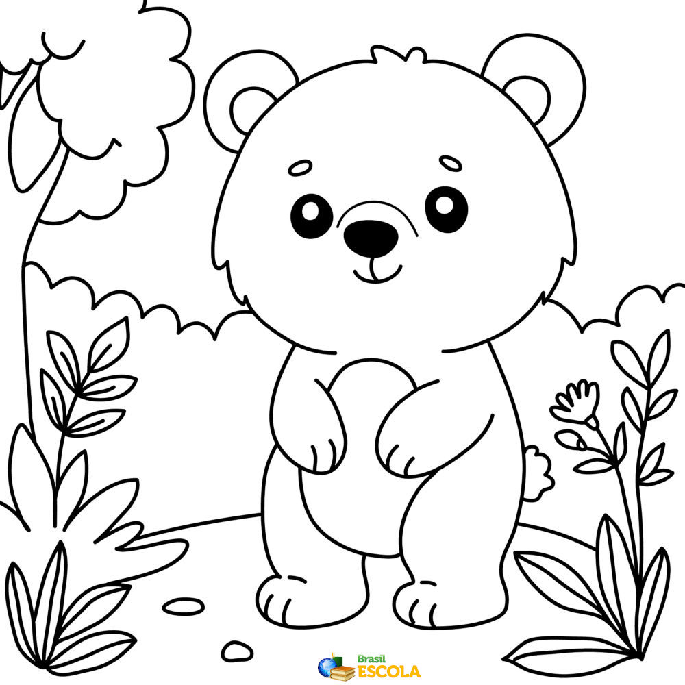 Desenho para colorir ursinho
