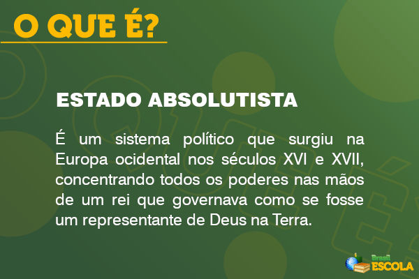 Imagem explicando o que é estado absolutista. Imagem explicando o que é estado absolutista.