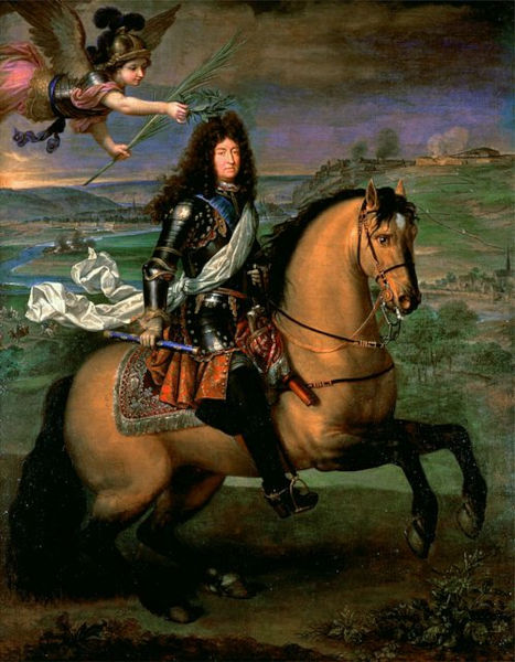 Pintura retratando o rei francês Luís XIV, considerado o grande modelo de monarca absolutista.