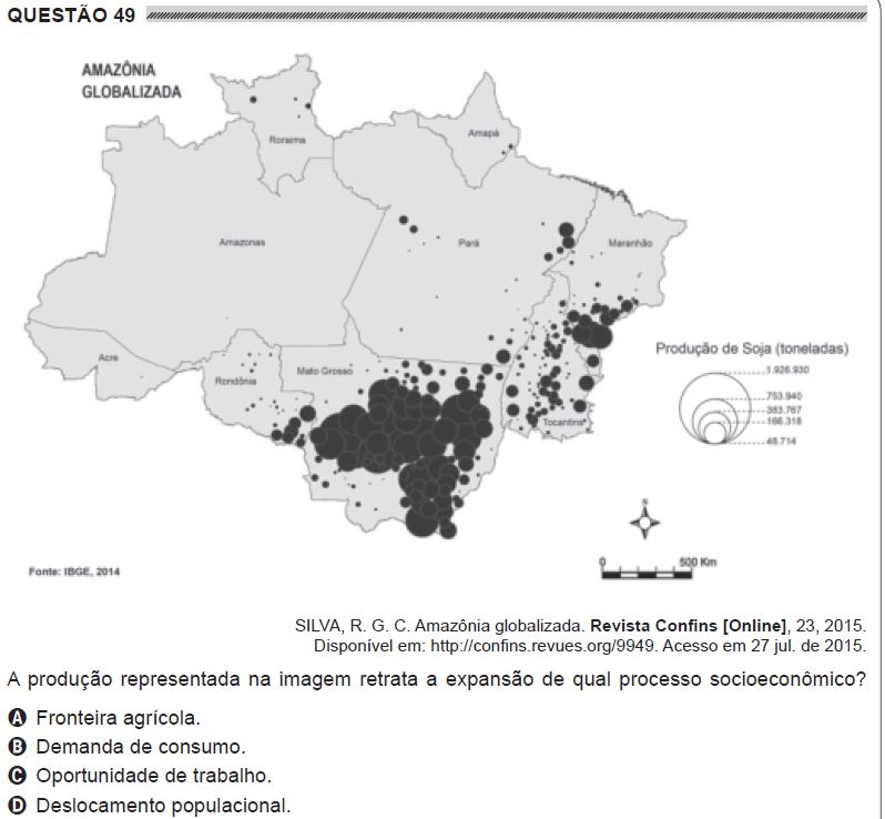 Questão de Ciências Humanas do Encceja 