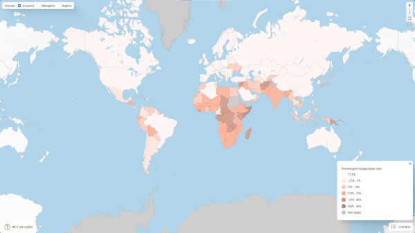 Mapa da Fome da ONU.