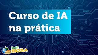 Título "Curso de IA na prática" escrito sobre fundo azul.