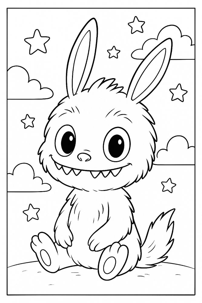 Desenho para colorir labubu