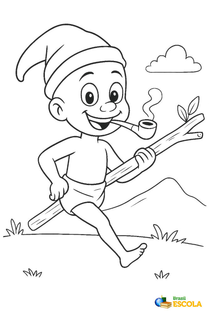 Desenho para colorir Saci-pererê