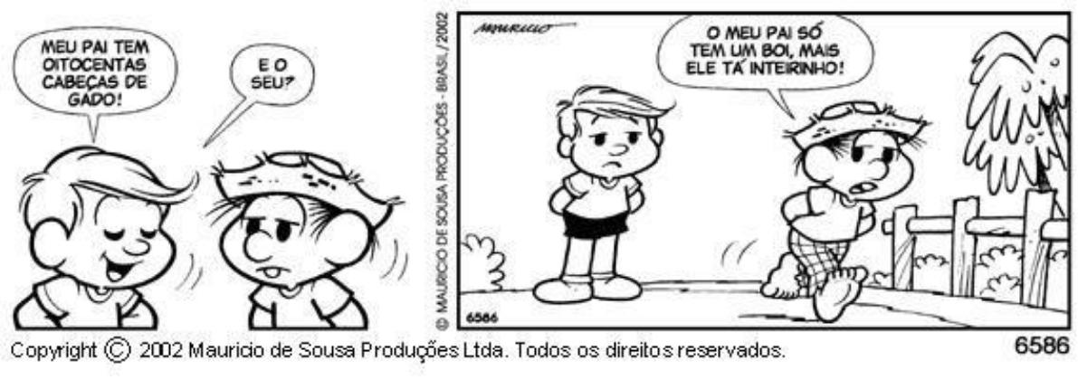 Tirinha exemplificando a metonímia.