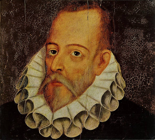 Miguel de Cervantes retratado em pintura.