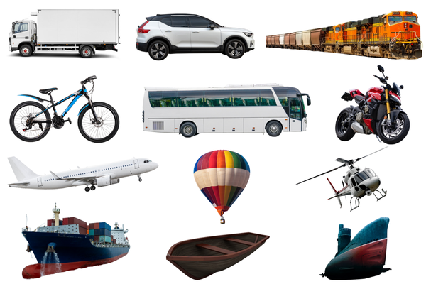 Meios de transporte.