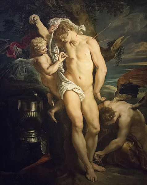 Pintura retratando São Sebastião, um cristão martirizado pelos romanos no século III.