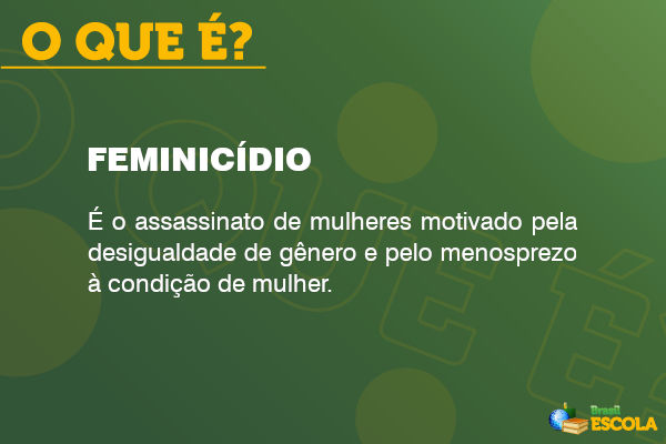 Imagem explicando o que é feminicídio. 