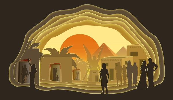 Ilustração da morte dos primogênitos durante as pragas do Egito.