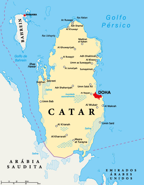 Mapa do Catar.