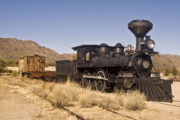 Locomotiva típica do Velho Oeste.